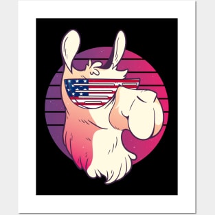 Llamerica funny llama funny alpaca america Posters and Art